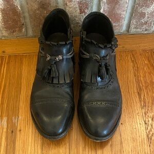 SHOTO HANDMADE in Italy Classic Black Fringe Loafers Shoes